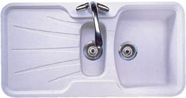 Astracast Sink Korona 1.5 bowl granite rok opal white composite kitchen sink.