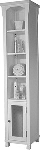 Baumhaus Hampton Tall Bathroom Storage Cabinet (White). Size 1800x390mm.