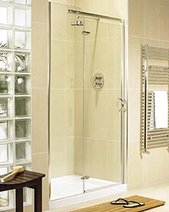 Image Allure 800mm left hand inline hinged shower enclosure door and panel.