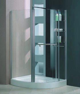 Tab Milano Unique left handed offset quadrant shower enclosure and tray.