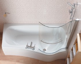 Saninova Complete Shower Bath (Right Hand).  1700mm. 11 Jet whirlpool.