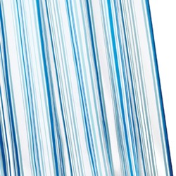 Croydex Textile Shower Curtain & Rings (Coastal Stripe, 1800mm).