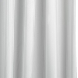 Croydex Textile Shower Curtain & Rings (White, 1800mm).