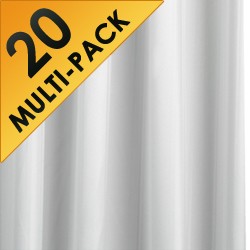Croydex Textile Pro 20 x Shower Curtains & Rings (White, 1800x2000 mm).