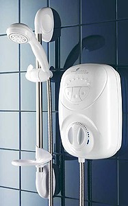 Galaxy Showers G2000LX Thermostatic Power Shower (White & Chrome).