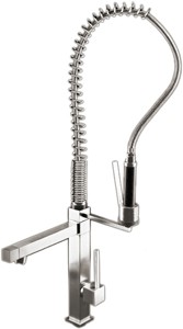 Hydra Professional Kitchen Tap With Rinser And Swivel Spout. 750mm High.