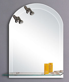 Lucy Maynooth illuminated bathroom mirror with shelf.  Size 600x800mm.