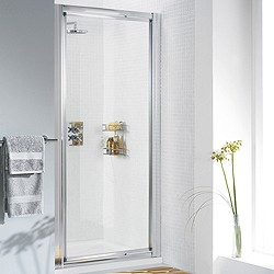 Lakes Classic 1000mm Framed Pivot Shower Door (Silver).