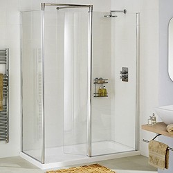 Lakes Classic Left Hand 1400x800 Walk In Shower Enclosure & Tray (Silver).