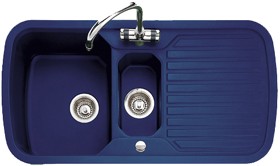 Rangemaster RangeStyle 1.5 Bowl Regal Blue Sink With Chrome Tap & Waste.