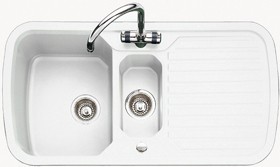 Rangemaster RangeStyle 1.5 Bowl White Sink With Chrome Tap And Waste.