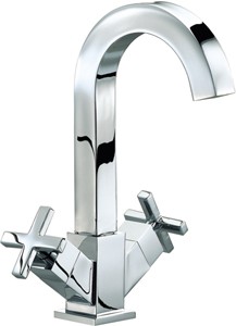 Mayfair Ice Quad Cross Mono Basin Mixer Tap With Pop Up Waste (Chrome).