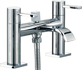 Mayfair Wave Bath Shower Mixer Tap With Shower Kit (Chrome).