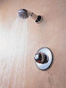 Mira Combiforce Chrome Concealed Shower Valve with Fixed Shower Head.