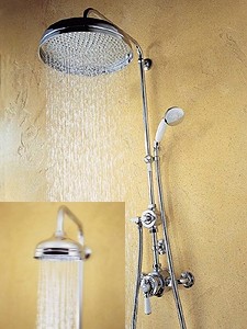 Mira Montpellier Trad. Thermostatic Valve & Riser with 6" head & handset.