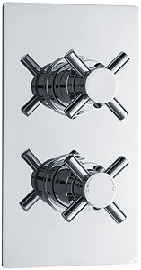 Crown Showers Twin Concealed Thermostatic Shower Valve (Chrome).