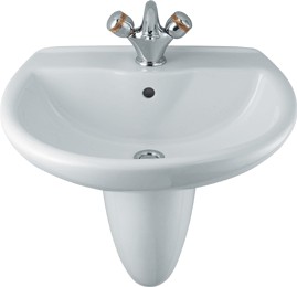 Wexford 1 Tap Hole Basin and Semi-Pedestal.