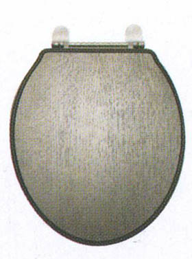 daVinci Wenge contemporary toilet seat with chrome hinges.