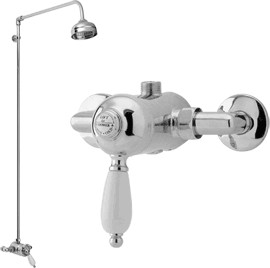 Viscount Manual single lever shower valve with rigid riser kit (Chrome)