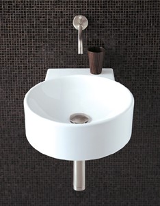 Flame Round Wall Hung Basin With No Tap Hole. 400 x 495mm.