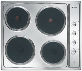 Smeg Electric Hobs Cucina 4 Plate Stainless Steel Electric Hob. 580mm.