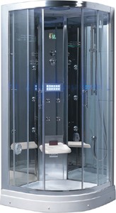 Hydra Pro 900x900 Steam massage shower enclosure, mirror panels.