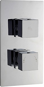 Hudson Reed Kubix Twin Concealed Thermostatic Shower Valve (Chrome).