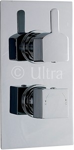 Ultra Falls Twin Concealed Thermostatic Shower Valve (Chrome).