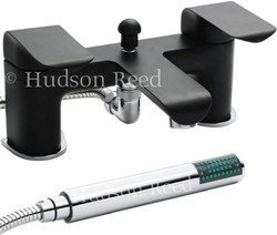 Hudson Reed Hero Bath Shower Mixer Tap + Shower Kit (Black & Chrome).