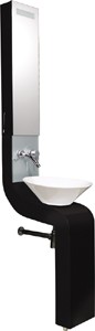 Hudson Reed Sass Vanity Unit With Cabinet, Basin & Tap (Black).  250x2010mm.