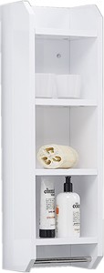 Hudson Reed Ellipse Bathroom Shelves Unit (White).  Size 250x800mm.