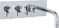 Ultra Quest Wall Mounted Thermostatic Triple Bath Filler Tap (Chrome).
