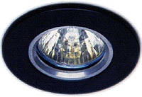 Lights Mains 240V black halogen downlighter with lamp.