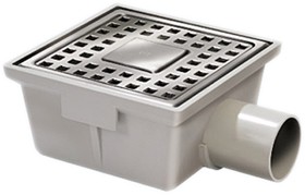 Waterworld Wetroom Gully With Stainless Steel Grate, Side Outlet. 150mm.