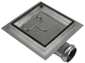 Waterworld Stainless Steel Wetroom Tile Drain With Frame. 100x100mm.