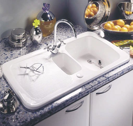 Aquitaine 1.5 bowl ceramic kitchen sink. additional image