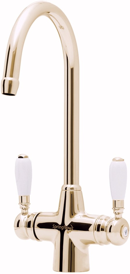 Colonial Water Filter Kitchen Tap in gold. additional image
