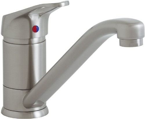 Finesse monoblock kitchen tap in brushed steel. additional image