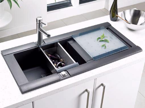Geo 1.0 bowl rok metallic black composite kitchen sink. additional image