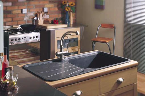Korona 1.0 bowl rok metallic black composite kitchen sink. additional image