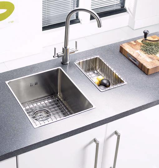 Onyx medium bowl flush inset kitchen sink & Extras. additional image