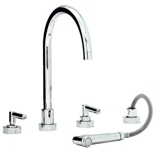 Atlas 4 Hole Kitchen Tap With Spray (Chrome). additional image