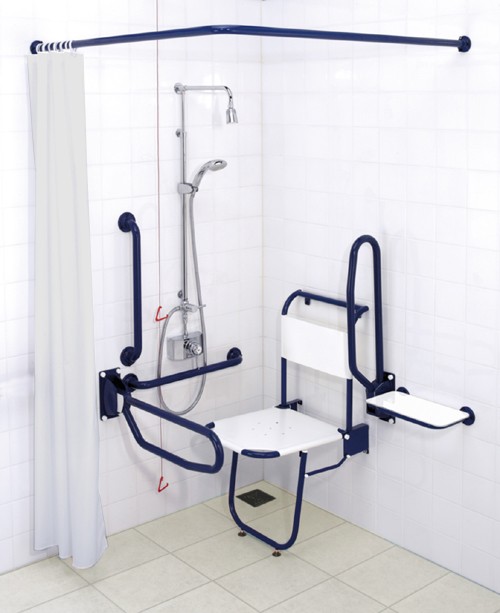 Shower Pack With Blue Grab Rails. additional image