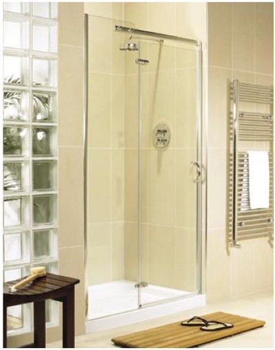 Allure 1200 left hand inline hinged shower enclosure door and panel. additional image
