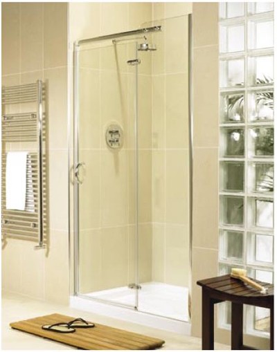 Allure 1200 right hand inline hinged shower enclosure door and panel. additional image