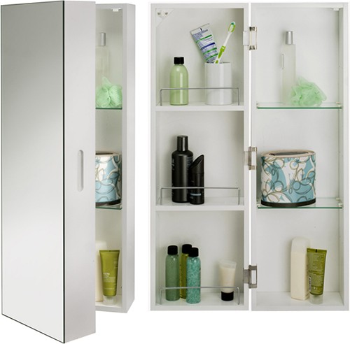 Tall Bathroom Cabinet With Mirror. 250x800x210mm. additional image