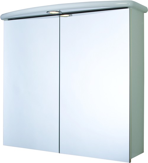 2 Door Bathroom Cabinet, Light & Shaver.  700x640x250mm. additional image