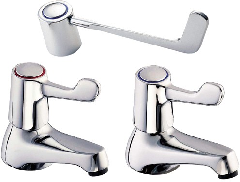 Lever Basin Taps With 6" Long Handles (Pair). additional image