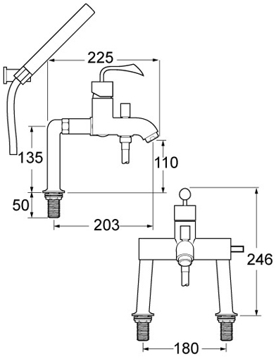 Bath Shower Mixer Tap With Shower Kit. additional image