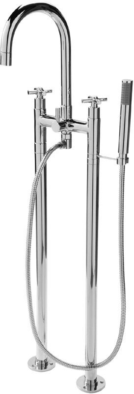 Bath Shower Mixer Tap With Stand Pipes And Shower Kit. additional image